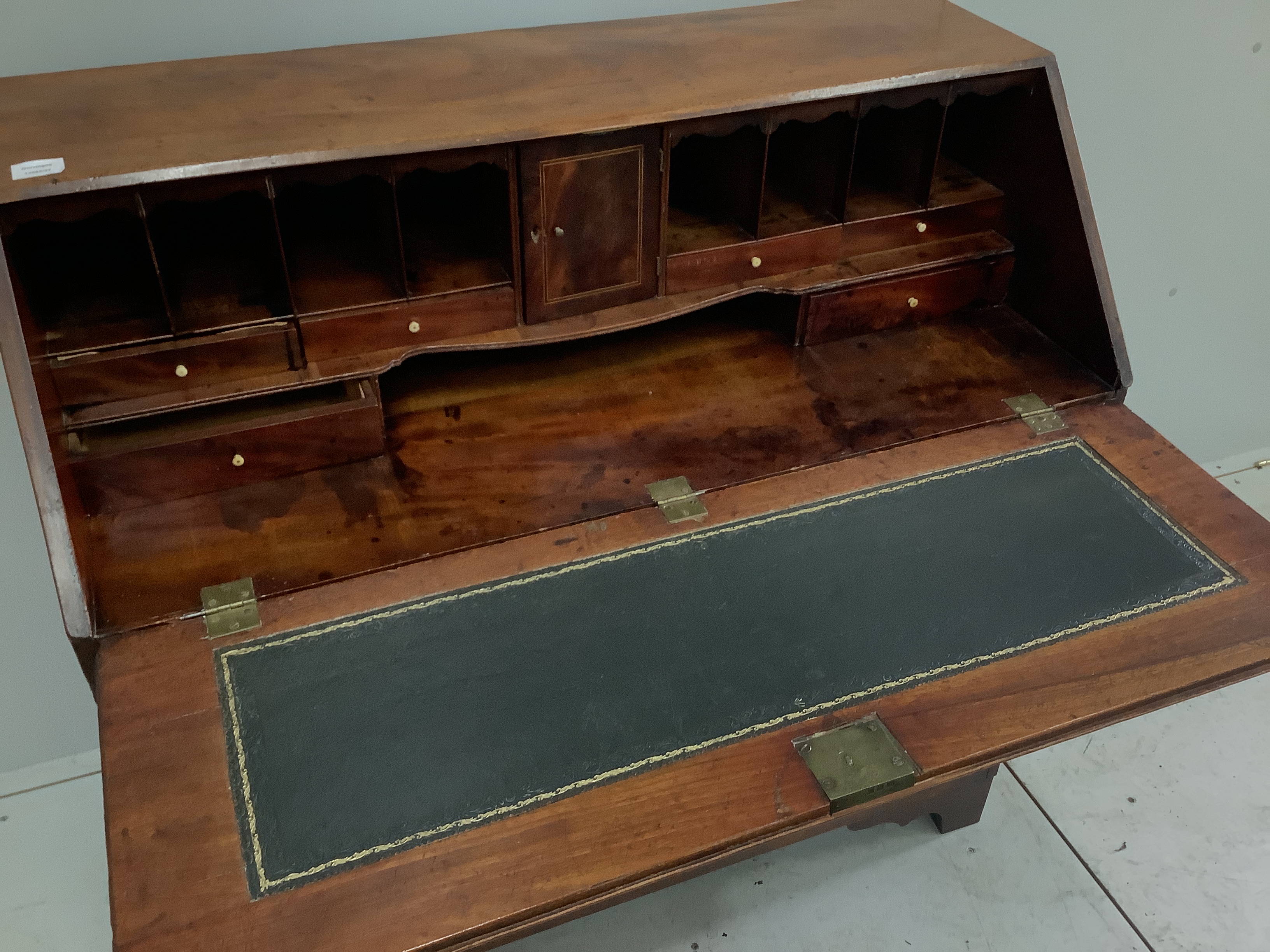 A George III mahogany bureau, width 106cm, depth 52cm, height 105cm CITES Submission reference UCPXH1XH